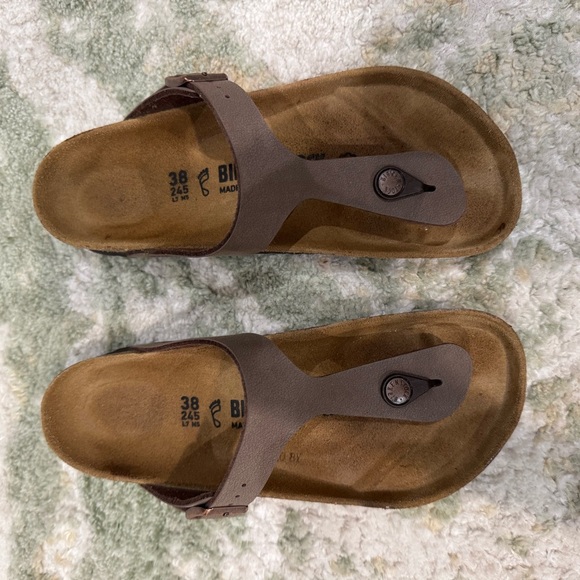 Birkenstock Tan and Brown Thong Sandals - Picture 1 of 5